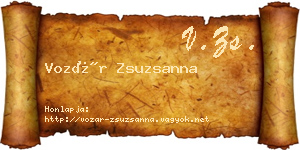 Vozár Zsuzsanna névjegykártya